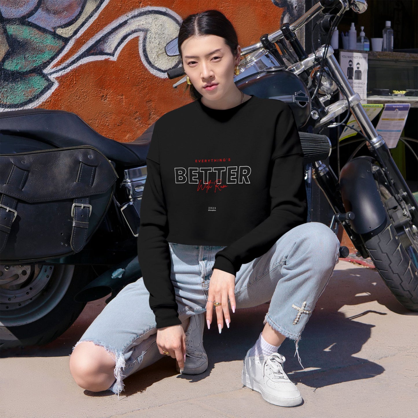 Everything Is Better With Rum - Women's Cropped Sweatshirt