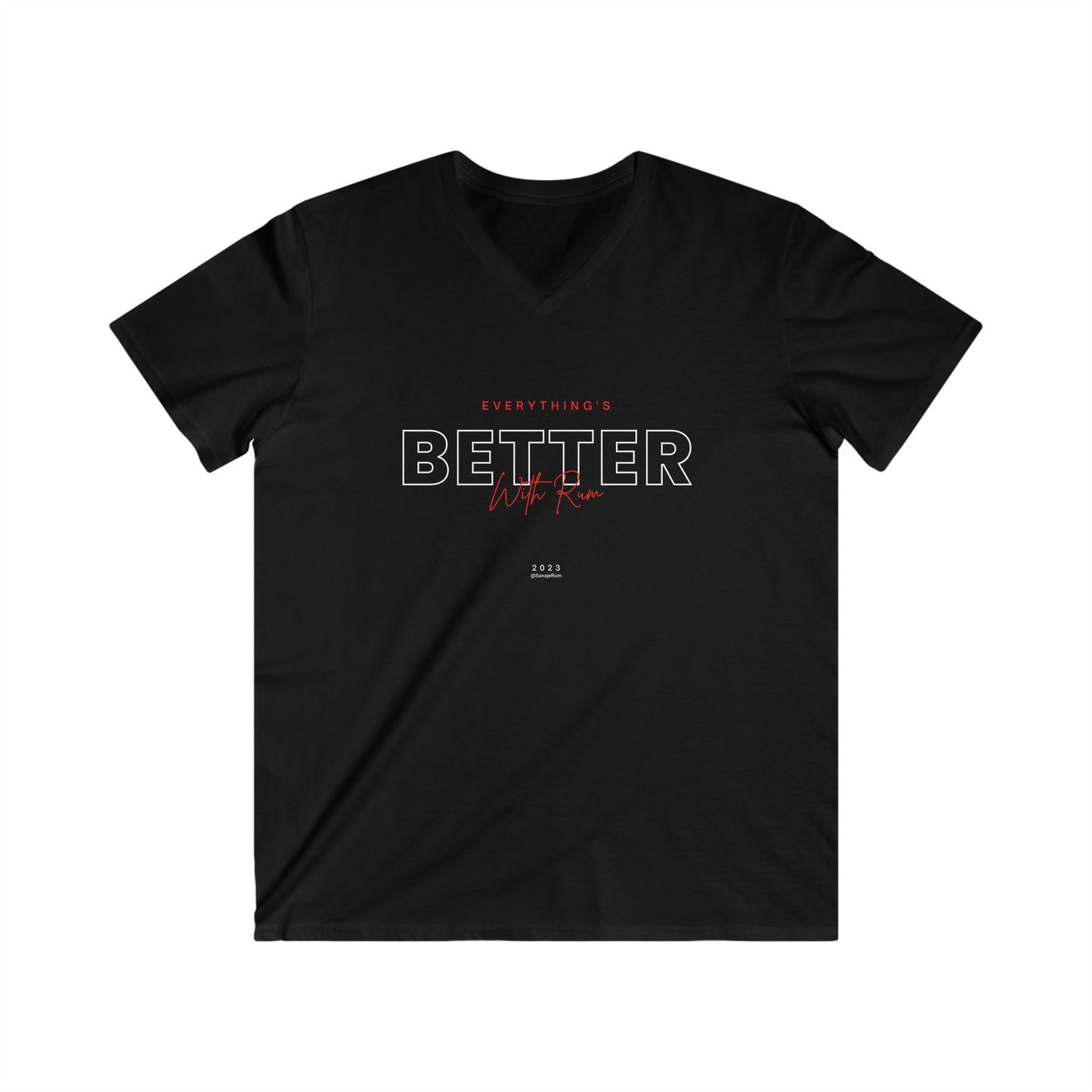 Everything Is Better With Rum - Men's Fitted V-Neck Short Sleeve Tee