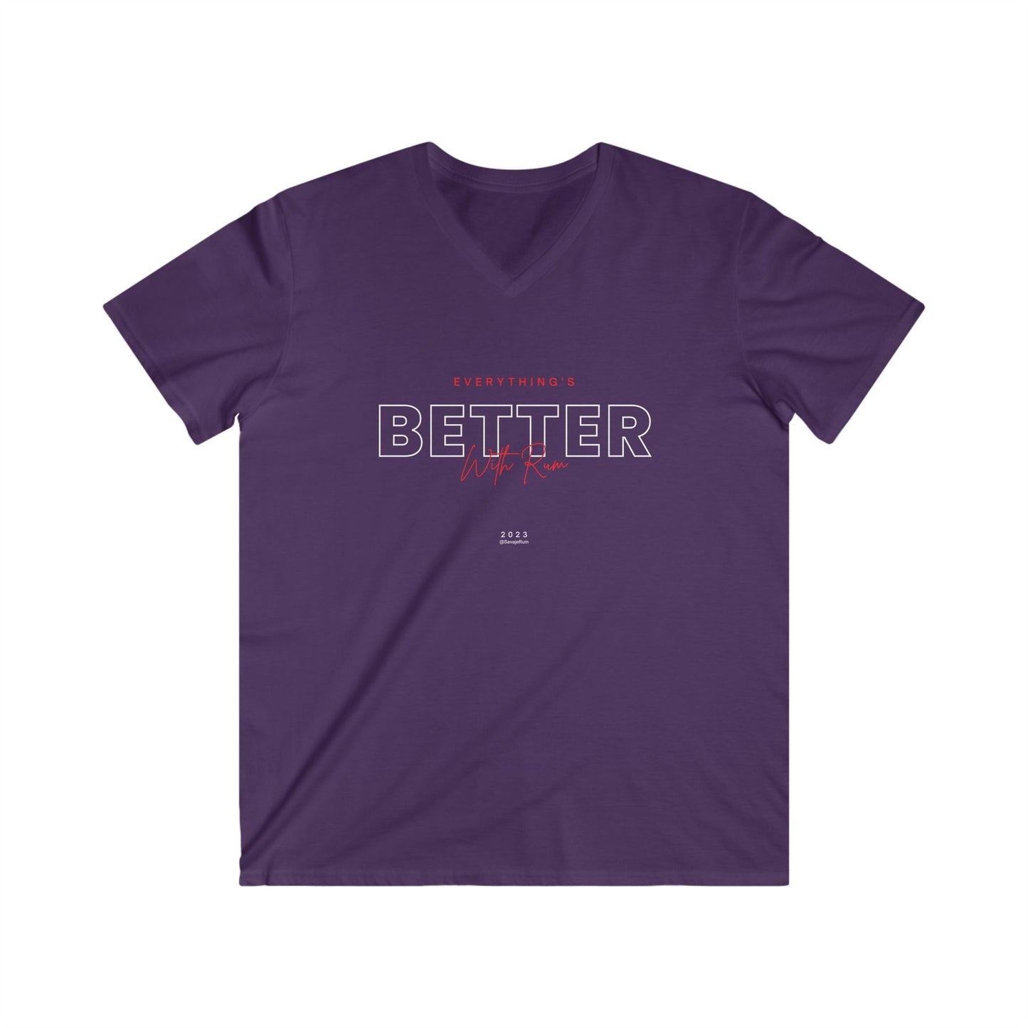 Everything Is Better With Rum - Men's Fitted V-Neck Short Sleeve Tee