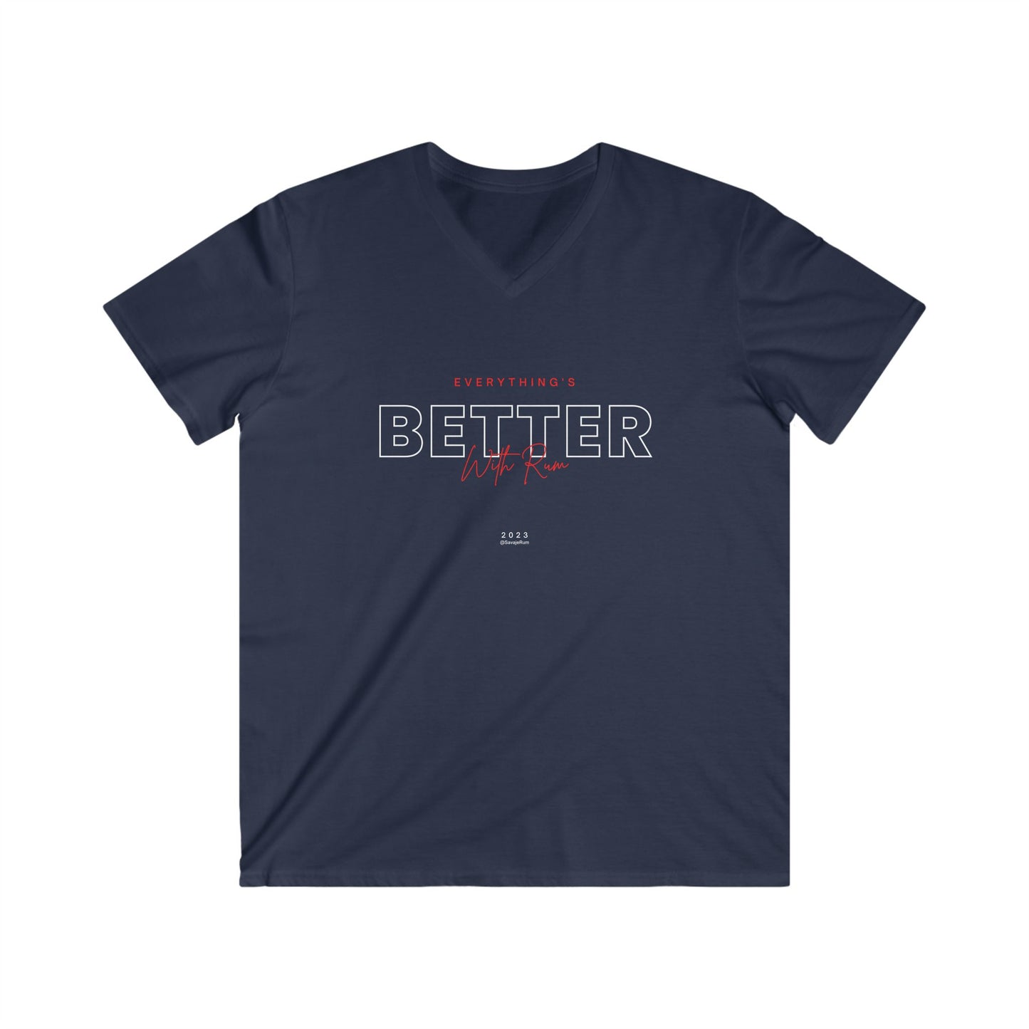 Everything Is Better With Rum - Men's Fitted V-Neck Short Sleeve Tee