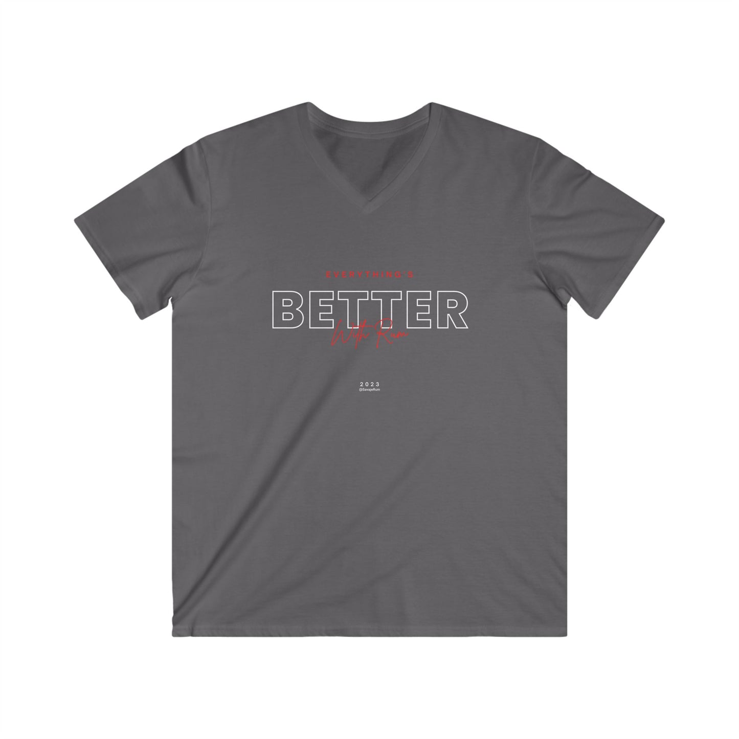 Everything Is Better With Rum - Men's Fitted V-Neck Short Sleeve Tee