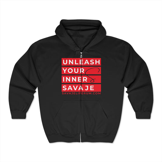 Unleash Your Inner Savaje - Unisex Heavy Blend™ Full Zip Hooded Sweatshirt