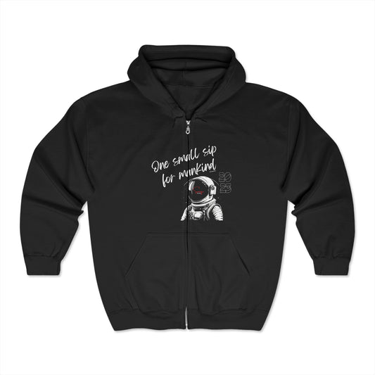 One Small Sip For Mankind - Unisex Heavy Blend™ Full Zip Hooded Sweatshirt